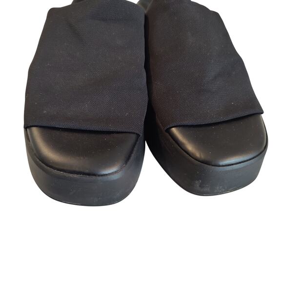Steve Madden Sz 38 (7.5) Black Slinky 30 Slide Sandals 90s Y2K Chunky Platform - Picture 3 of 8